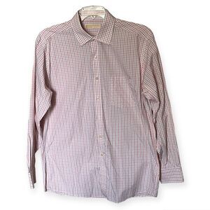 Michael Michael Kors 100% Cotton Pink & Gray Long Sleeve Button Shirt Size 16.5